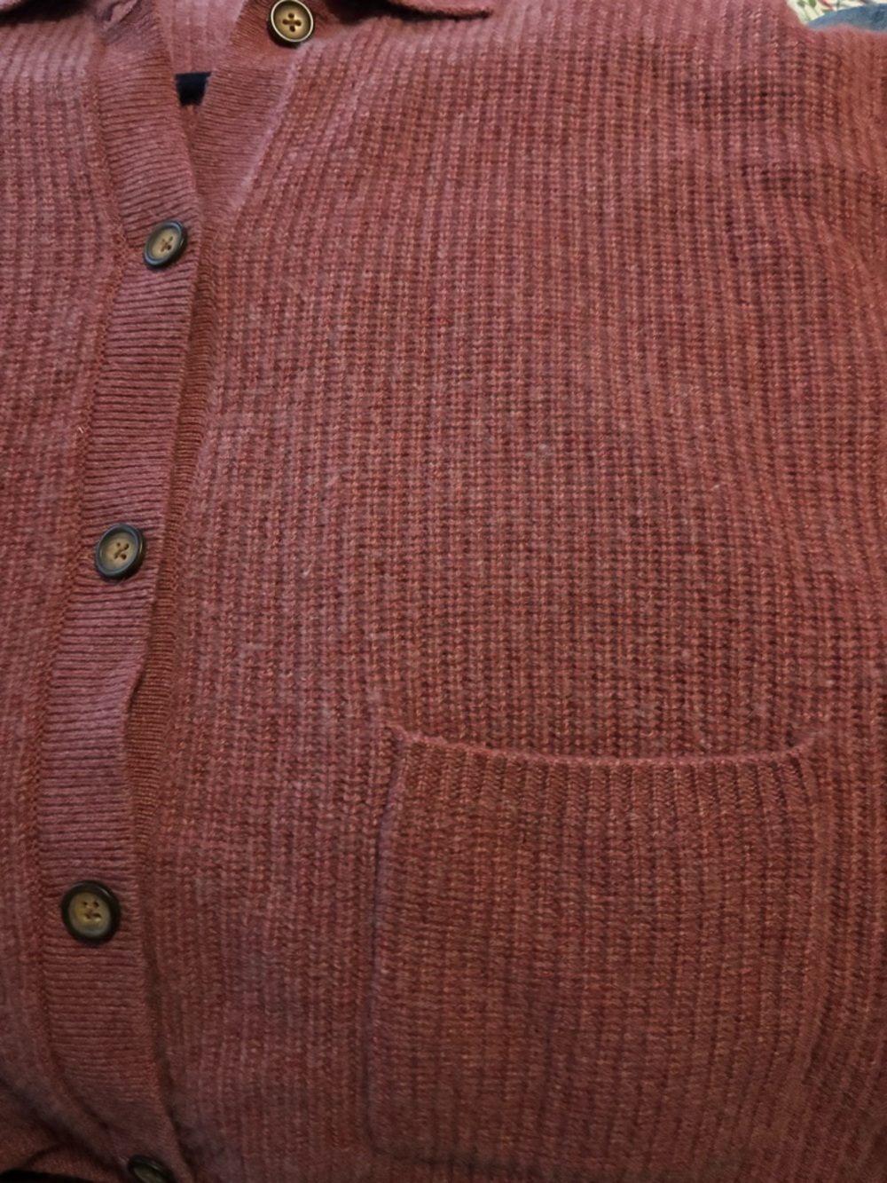 Women's Rose Pink Button-Up Knit Cardigan Sweater, 100% Cashmere - Picture 5 of 5